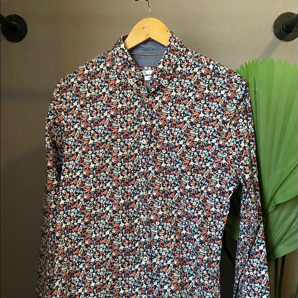 ZARA Mens Floral Shirt Small